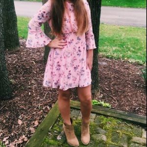 pretty floral pink dress